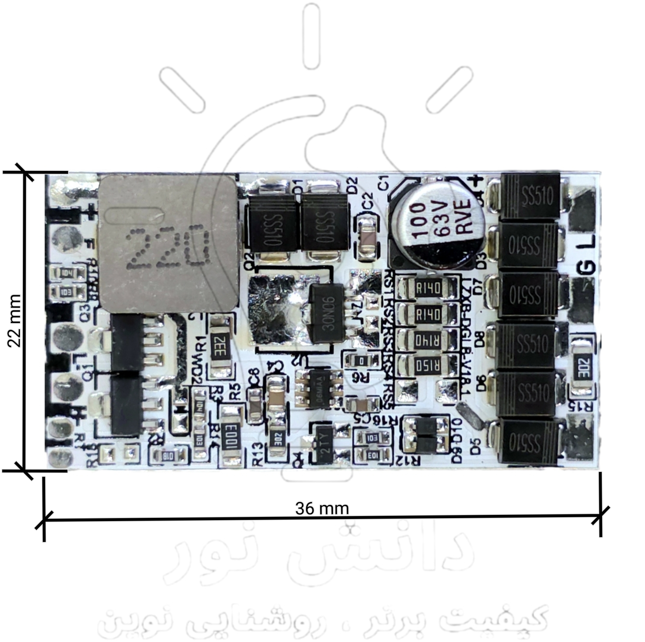 درایور ام هشت دو کنتاکت 24 ولت * M8 driver, two contacts, 24V