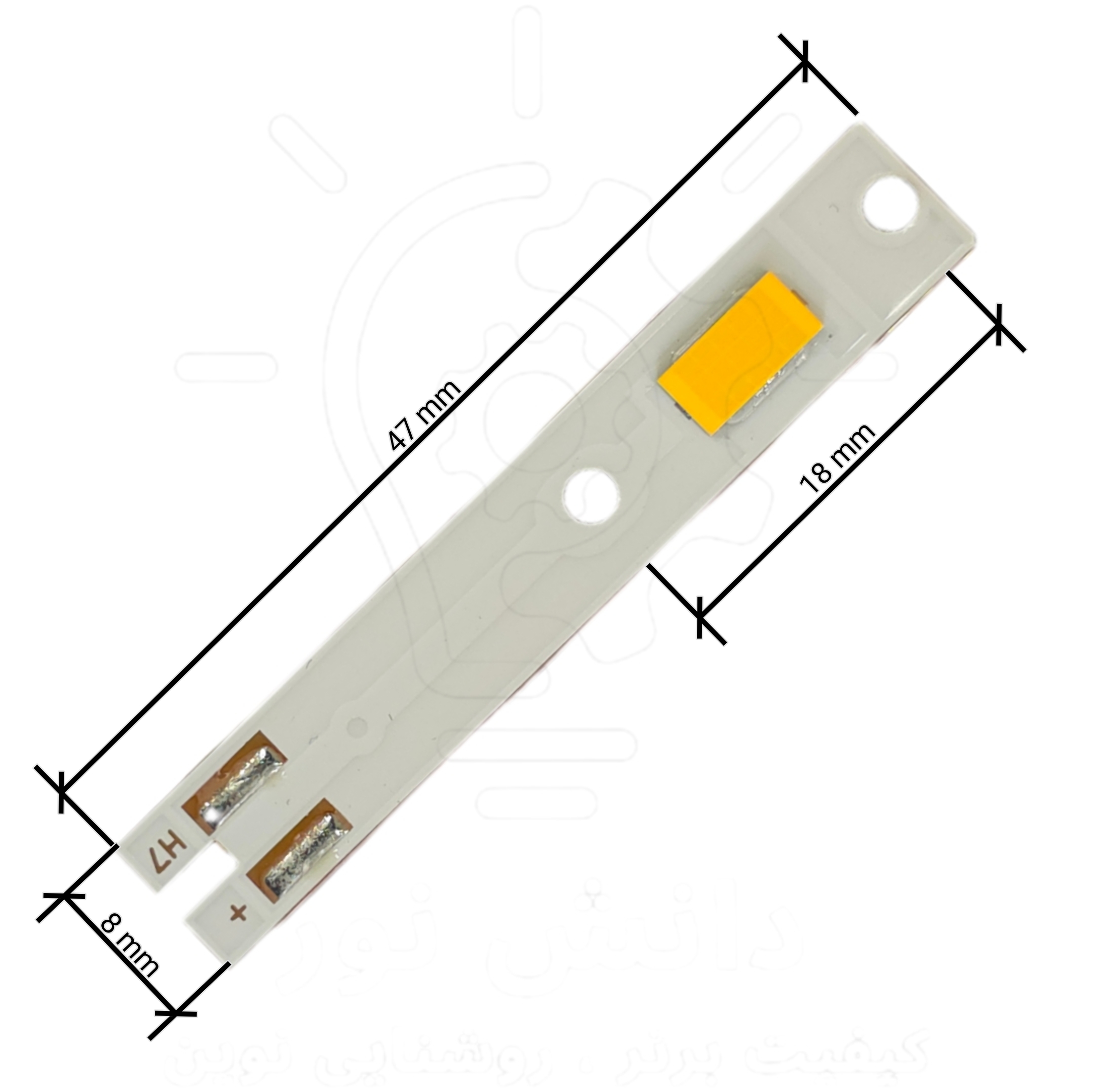 چیپ هدلایت سی اس پی رنگ زرد اچ هفت 30 وات * CSP headlight chip, yellow color, H7