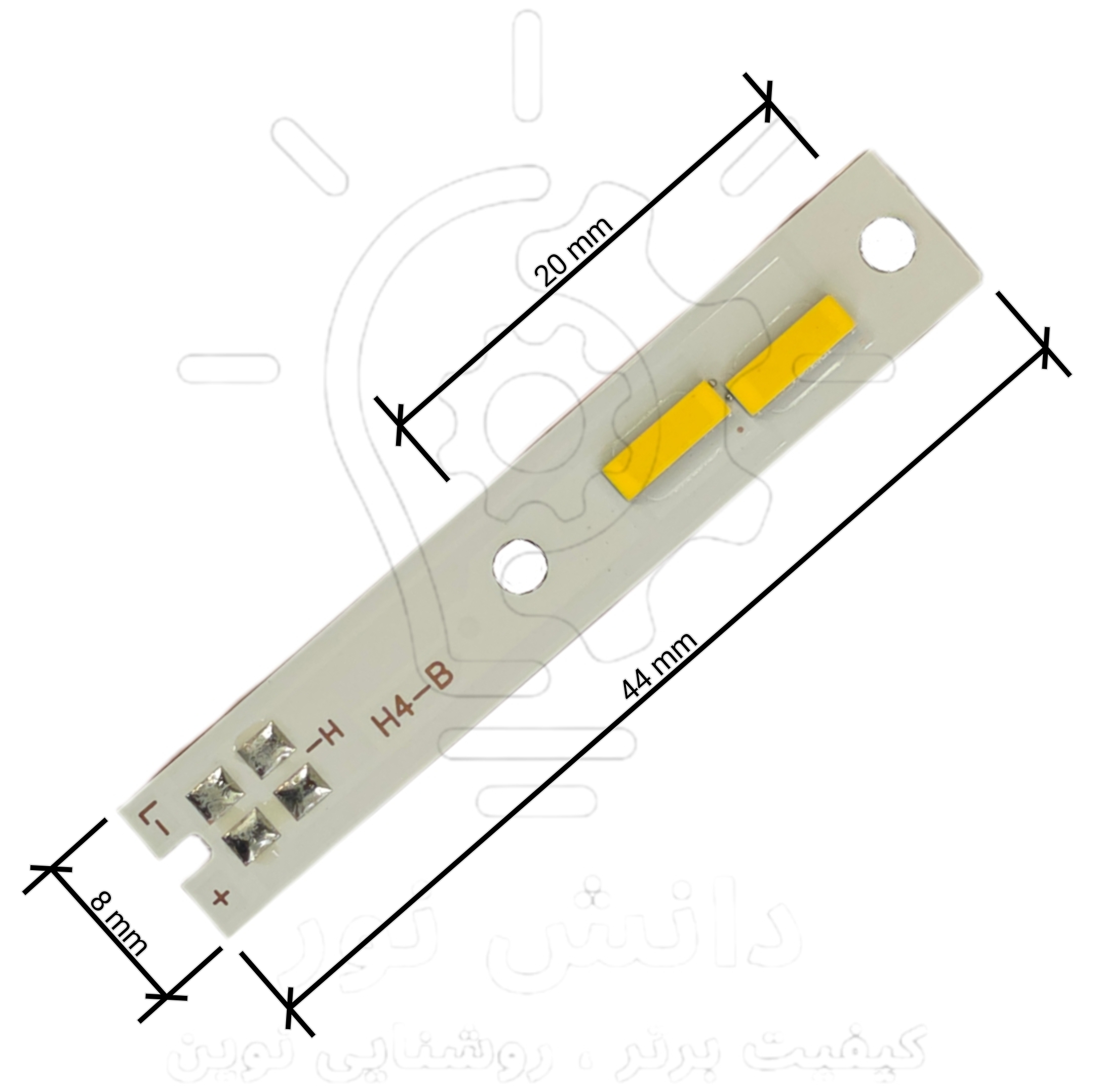 چیپ هدلایت سی اس پی اچ چهار رنگ نور زرد 30 وات * H4 30W 4-Color LED Headlight Bulb Chip with CSP Technology (Yellow Light)