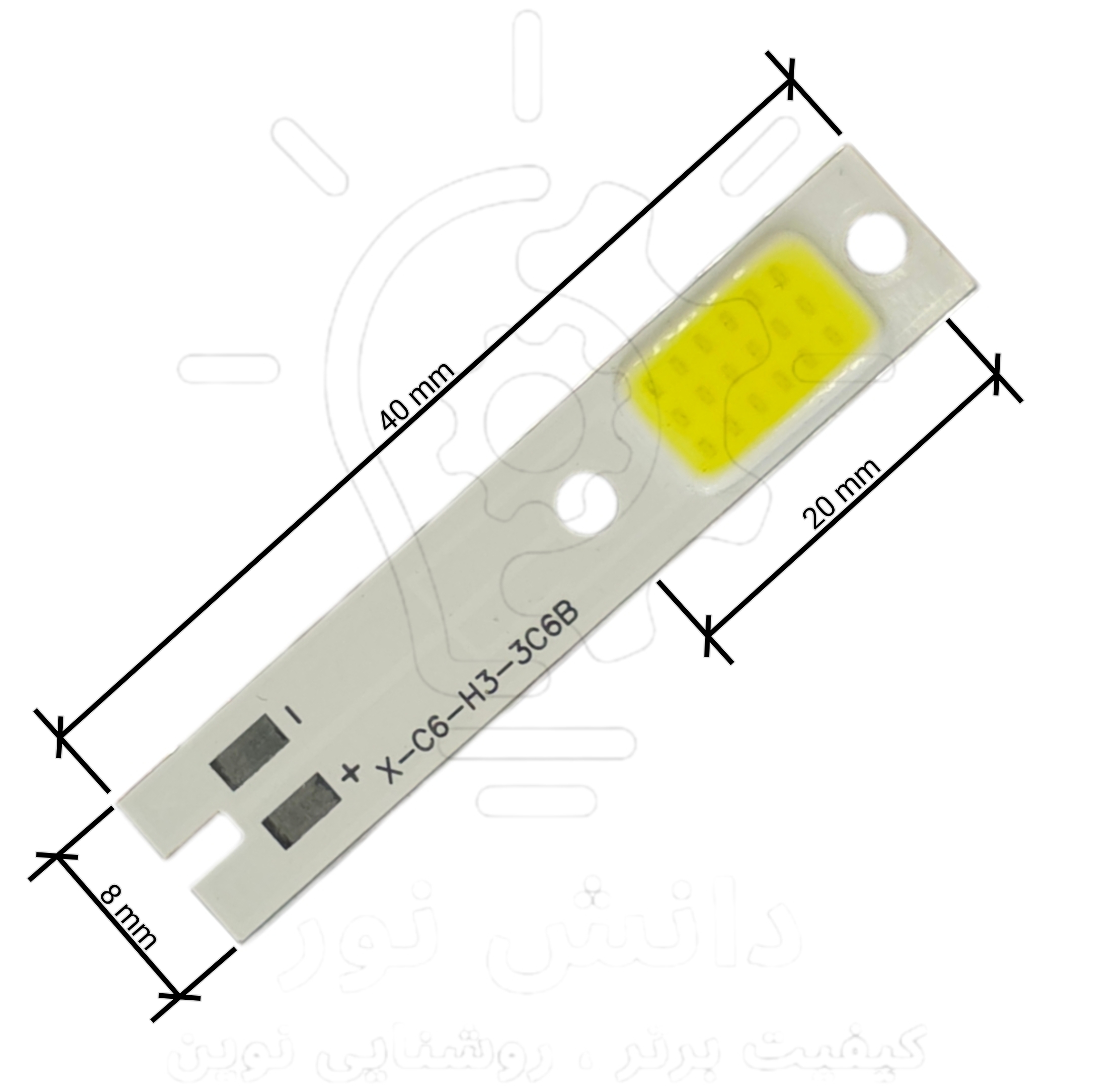 چیپ هدلایت سی او بی اچ سه 9 وات * COB H3 headlight chip 9W
